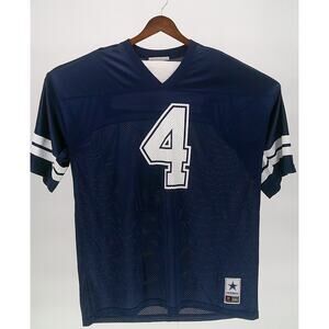 Dallas Cowboys #4 Dak Prescott NFL Players Football Jersey Mens Navy Blue 2XL